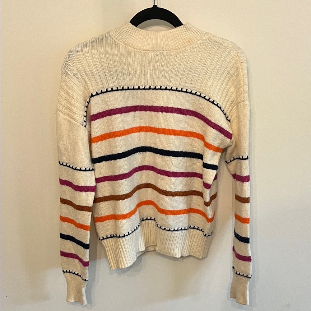 St. John's Bay Cream Multicolor Striped Sweater